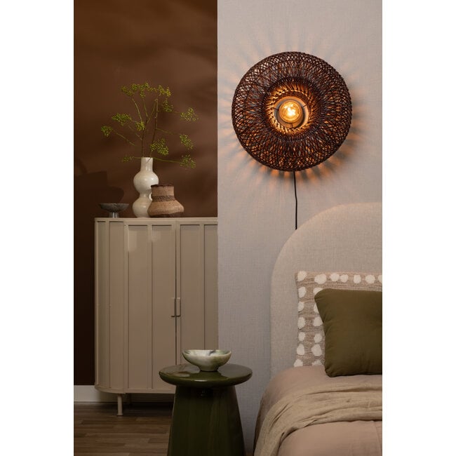 Good&Mojo Wandlamp Arizona bamboe ø50x23cm burgundy S