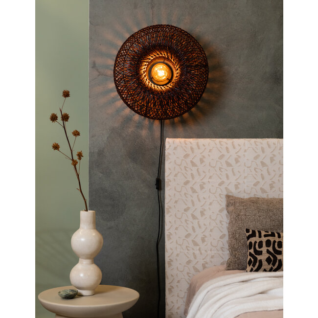 Good&Mojo Wandlamp Arizona bamboe ø50x23cm burgundy S