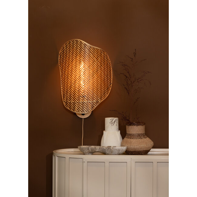 Good&Mojo Wandlamp Kinabalu bambo 40x10xh.50cm naturel bruin