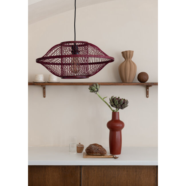 Good&Mojo Hanglamp Maui bamboe  burgundy S