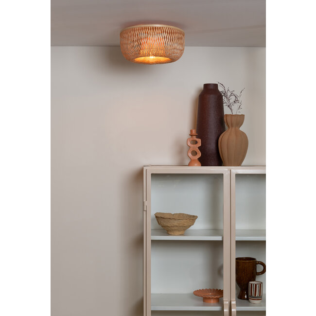 Good&Mojo Plafondlamp Barbados bamboe/halfrond kap ø35xh.15cm naturel