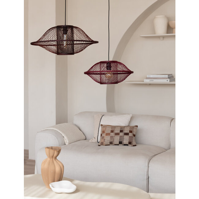 Good&Mojo Hanglamp Maui bamboe ø70xh.30cm burgundy L