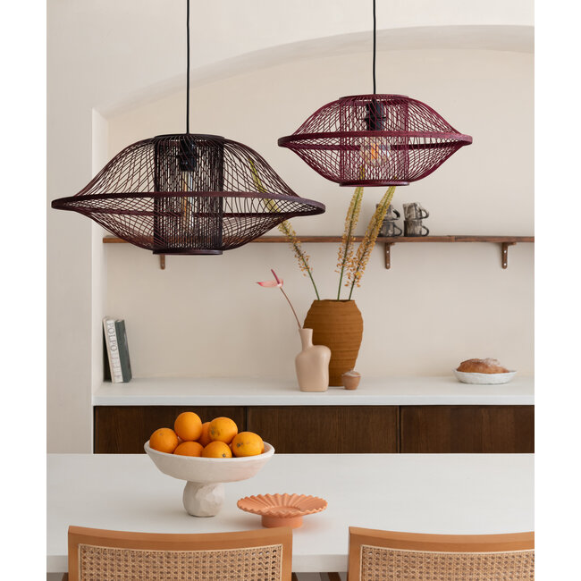 Good&Mojo Hanglamp Maui bamboe ø70xh.30cm burgundy L