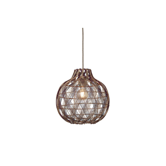 Good&Mojo Hanglamp Mendoza bamboe/kap ø35xh.35cm nat/burgundy. S