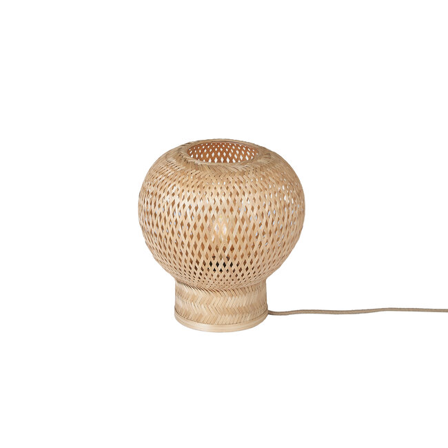 Good&Mojo Tafellamp Barbados bamboe/bol ø25xh.27cm naturel