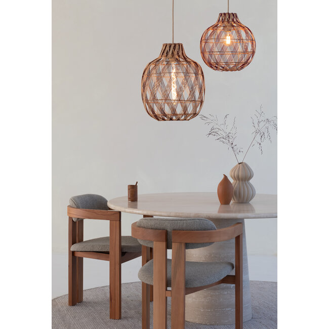 Good&Mojo Hanglamp Mendoza bamboe/kap ø35xh.35cm nat/burgundy. S