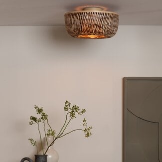 Good&Mojo Plafondlamp Barbados bamboe ø35xh.15cm naturel/bruin