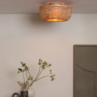 Good&Mojo Plafondlamp Barbados bamboe ø35xh.15cm naturel