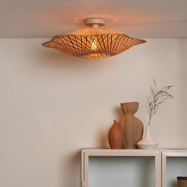 Good&Mojo Plafondlamp Madura bamboe ø60x15cm naturel bruin M