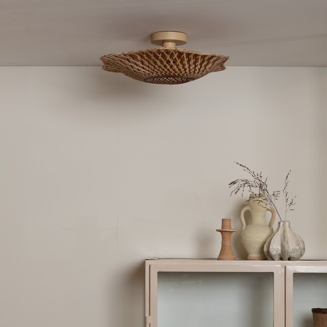 Good&Mojo Plafondlamp Madura bamboe ø44x12cm naturel bruin S