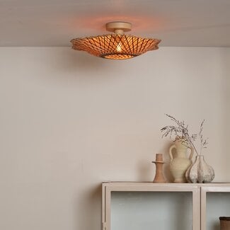 Good&Mojo Plafondlamp Madura bamboe ø44x12cm naturel bruin S