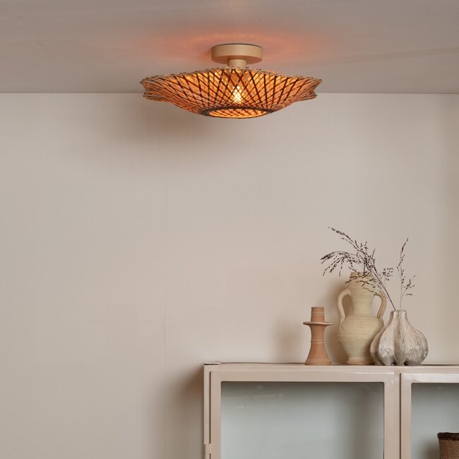 Good&Mojo Plafondlamp Madura bamboe ø44x12cm naturel bruin S