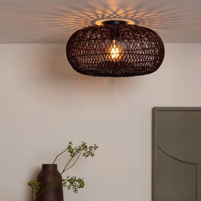 Good&Mojo Plafondlamp Arizona bamboe ø50 burgundy S