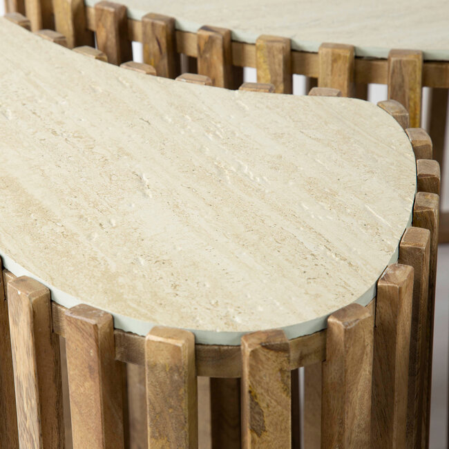 WoonStijl Salontafel set van 3 niervorm Nuovo travertin