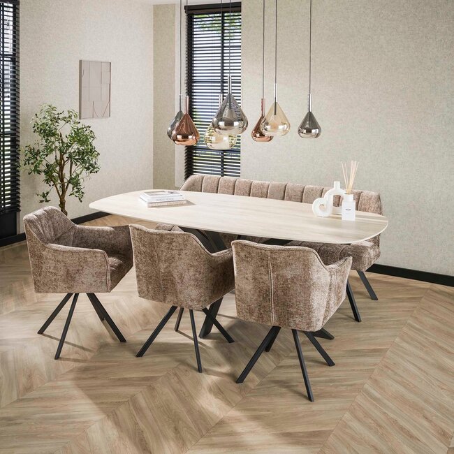 WoonStijl Eetkamertafel 215 deens ovaal Romano