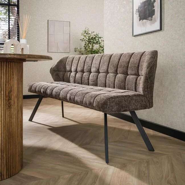 WoonStijl Eetkamerbank raster 180 Rich Taupe