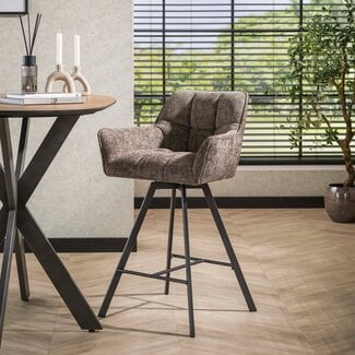 WoonStijl Barstoel raster draaibaar Rich Taupe