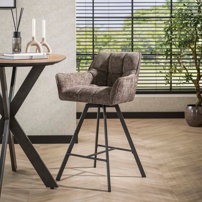 WoonStijl Barstoel raster draaibaar Rich Taupe