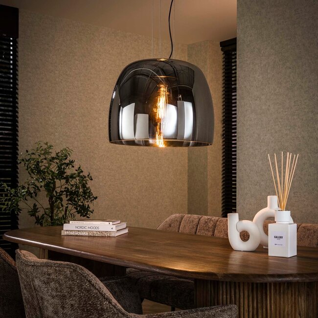 WoonStijl Hanglamp 1L drift XL glass Smoke