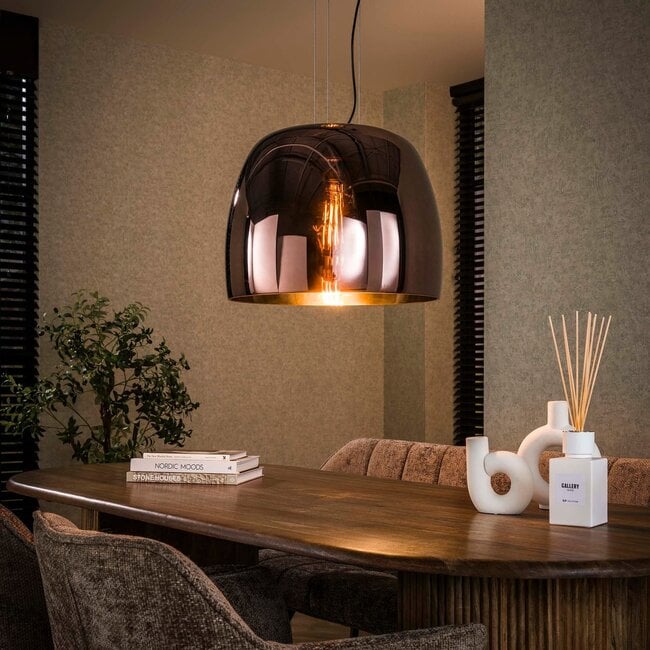 WoonStijl Hanglamp 1L drift XL glass Koper