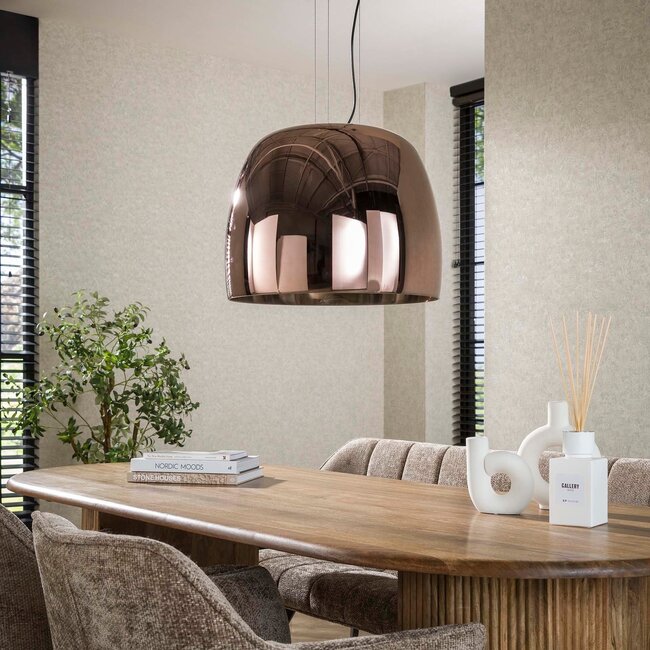 WoonStijl Hanglamp 1L drift XL glass Koper