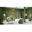 Light en Living Ornament op voet 25x10x35 cm GOUYA - Groen agaat en crème