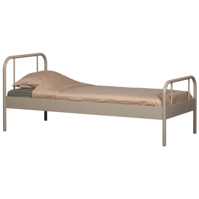 Woood Mata 1-persoons bed metaal zand 90x200cm