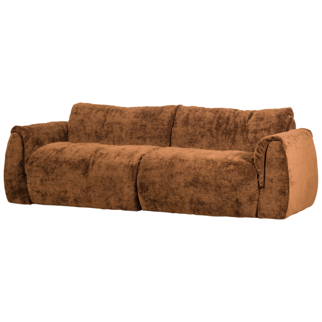 Woood Baggy 2-zits bank 3d chenille middenbruin