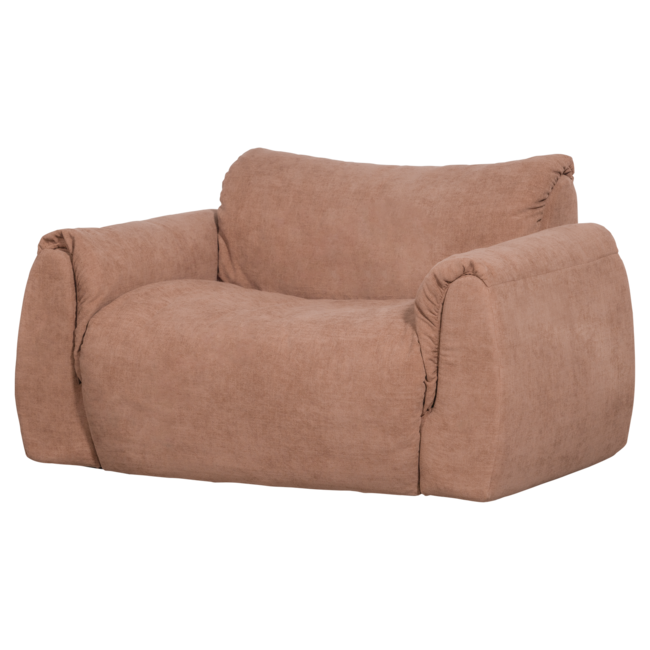 Woood Baggy loveseat geweven chenille oudroze
