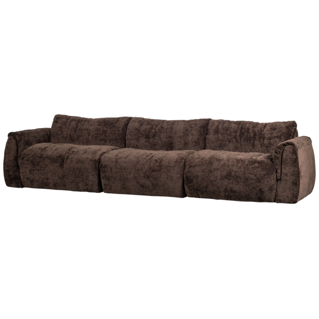 Woood Baggy 3-zits bank 3d chenille donkerbruin