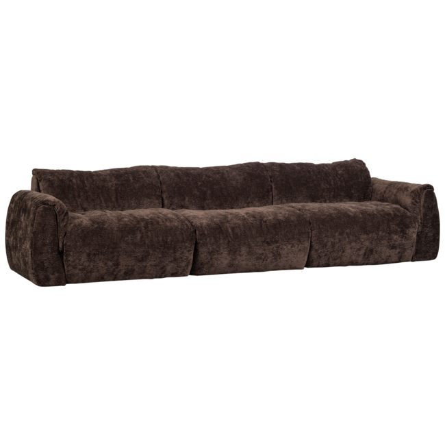 Woood Baggy 3-zits bank 3d chenille donkerbruin