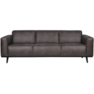 Woood Statement 3-zits bank 230 cm lederlook donkergrijs