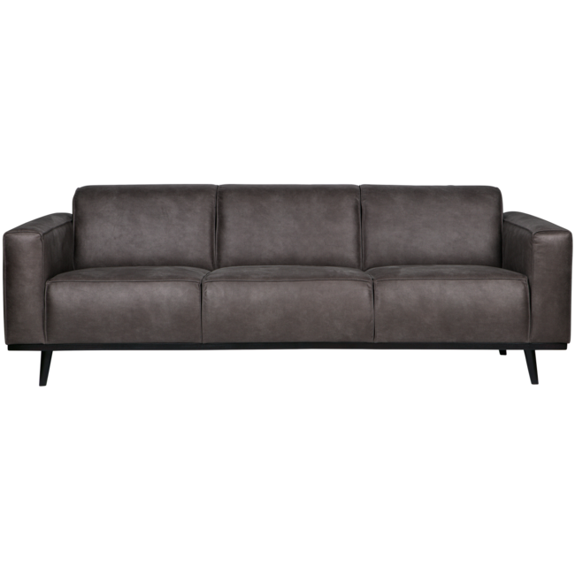 Woood Statement 3-zits bank 230 cm lederlook donkergrijs