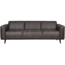 Woood Statement 3-zits bank 230 cm lederlook donkergrijs