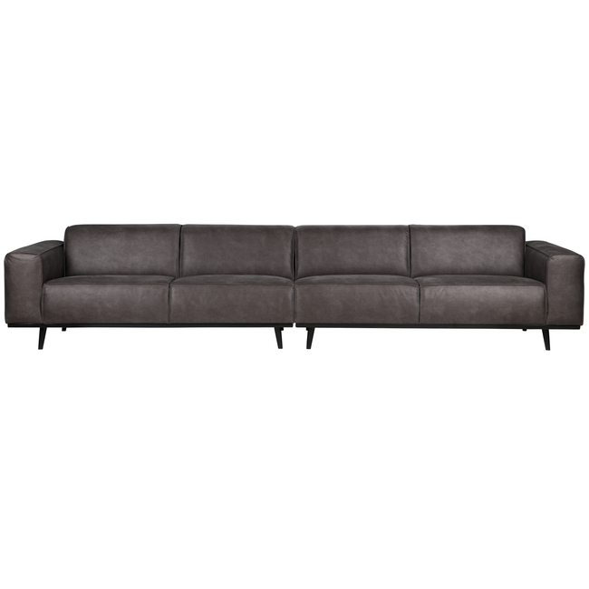 Woood Statement xl 4-zits bank 372 cm lederlook donkergrijs