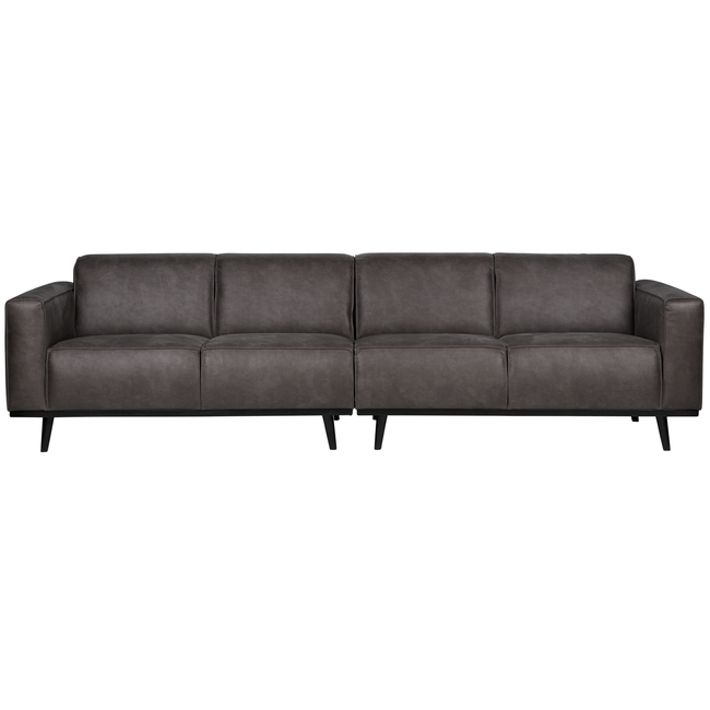 Woood Statement 4-zits bank 280 cm lederlook donkergrijs