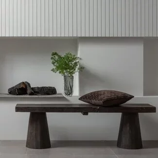 Woood Clyde bankje hout donkerbruin