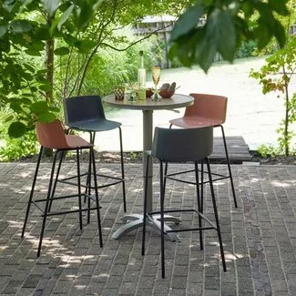 Woood Jeppe hoogte verstelbare bartafel tuin aluminium bruin/grijs