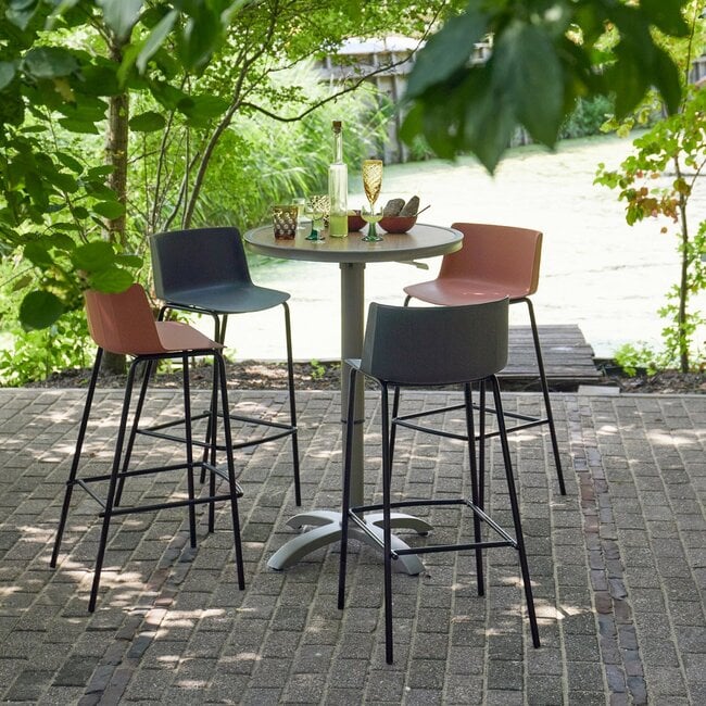 Woood Jeppe hoogte verstelbare bartafel tuin aluminium bruin/grijs