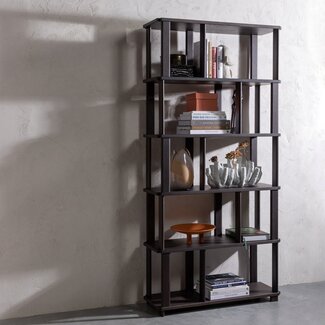 Woood Riss boekenkast eikenhout mystic brown 186x90cm