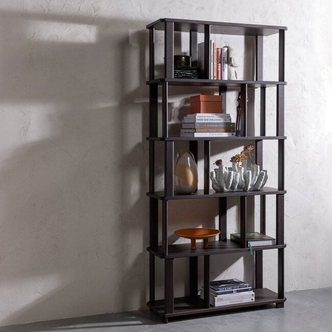 Woood Riss boekenkast eikenhout mystic brown 186x90cm