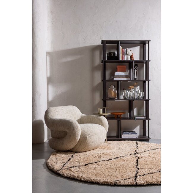 Woood Riss boekenkast eikenhout mystic brown 186x90cm
