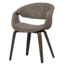 Woood Yossi eetkamerstoel bruin met houten poot donkerbruin