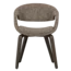Woood Yossi eetkamerstoel bruin met houten poot donkerbruin