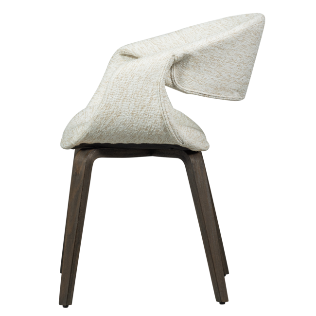 Woood Yossi eetkamerstoel naturel met houten poot donkerbruin