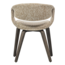 Woood Yossi eetkamerstoel zand met houten poot donkerbruin