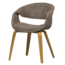 Woood Yossi eetkamerstoel bruin met houten poot naturel