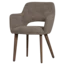 Woood Murat eetkamerstoel taupe met houten poot mystic brown