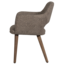 Woood Murat eetkamerstoel taupe met houten poot mystic brown