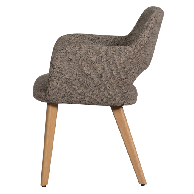 Woood Murat eetkamerstoel taupe met houten poot naturel